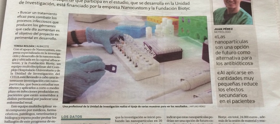 La Tribuna de Albacete publica una noticia sobre un proyecto de Investigación de la Fundación BIOTYC